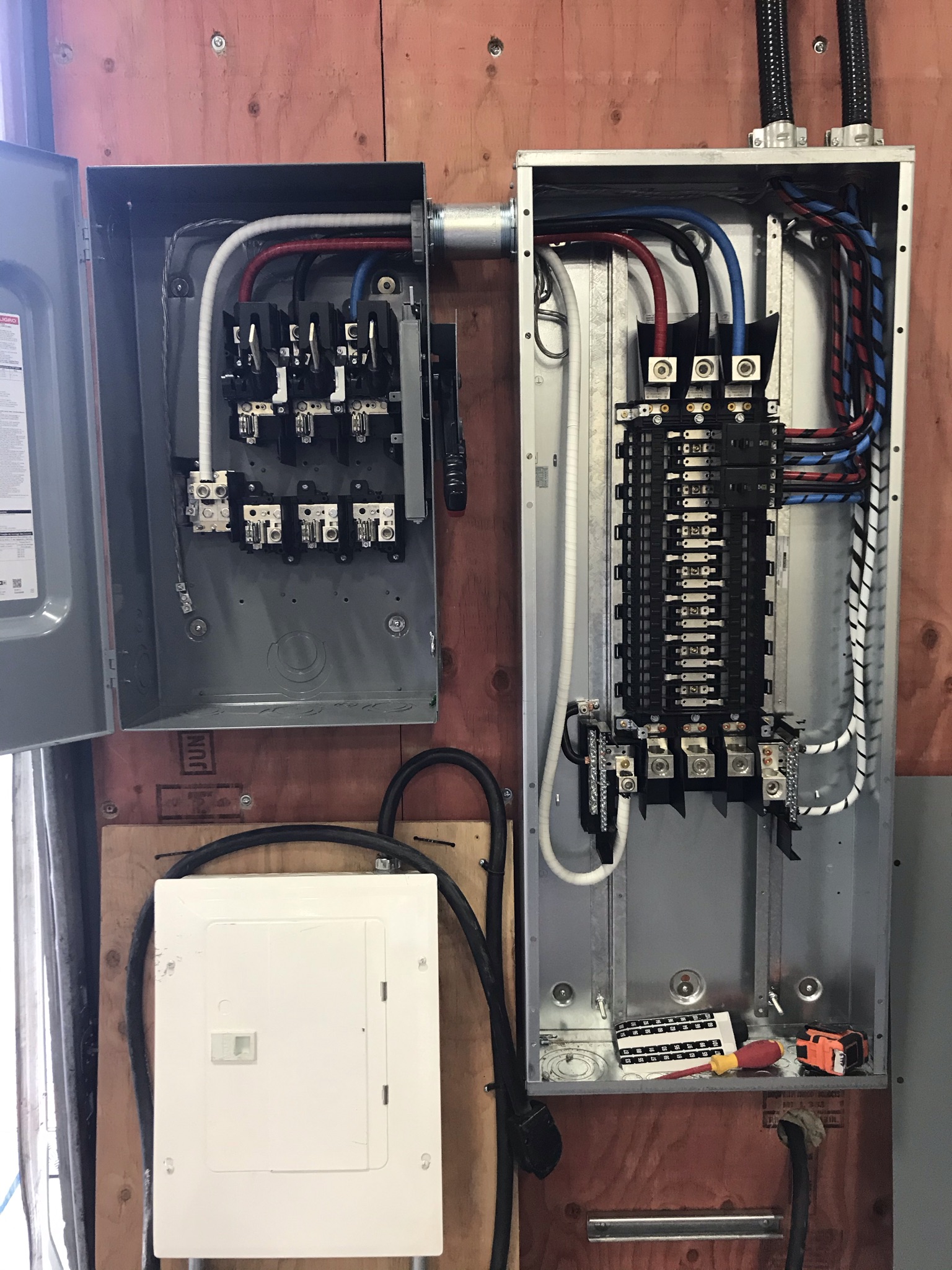 Electrical panel upgrade — clean organized wiring